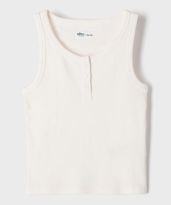 Débardeu court en maille côtelée fille vue1 - GEMO 4G FILLE - GEMO