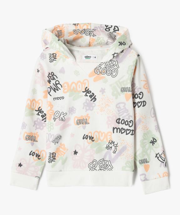 Sweat à capuche avec encolure large fille vue4 - GEMO 4G FILLE - GEMO