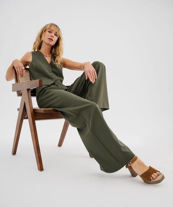 Pantalon large et souple à ceinture élastique femme vue1 - GEMO(FEMME PAP) - GEMO