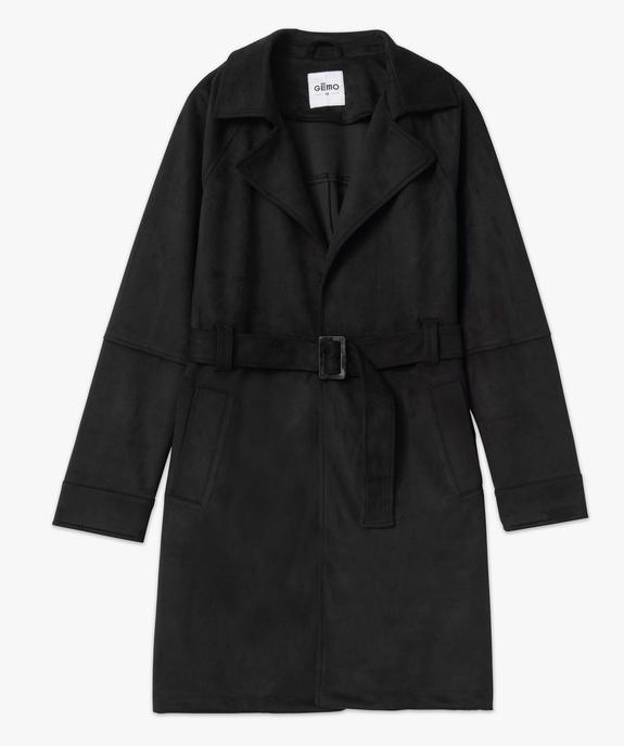 Manteau trench en suédine avec ceinture femme vue4 - GEMO(FEMME PAP) - GEMO