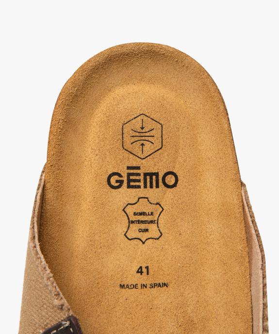 Sandales homme à bride entre-doigts en toile et cuir vue6 - GEMO (CASUAL) - GEMO