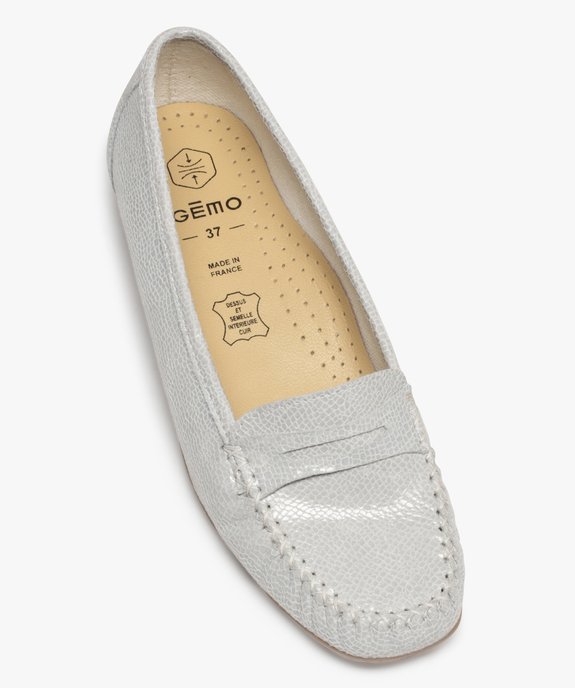 Mocassins femme confort dessus cuir imitation serpent  vue5 - GEMO (CONFORT) - GEMO