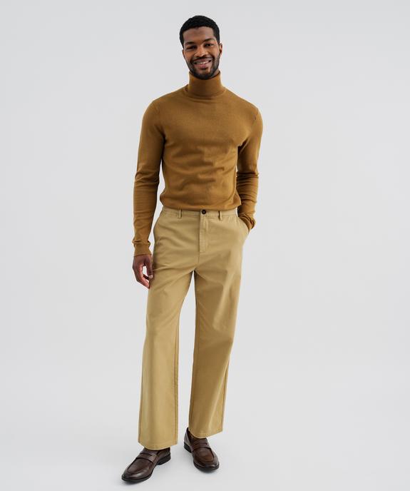 Pantalon chino coupe loose en coton stretch homme vue4 - GEMO 4G HOMME - GEMO