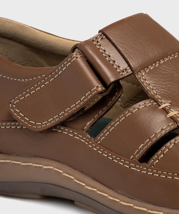 Sandales confort à bouts fermés dessus et semelle intérieure cuir homme vue6 - G'FLEX - GEMO