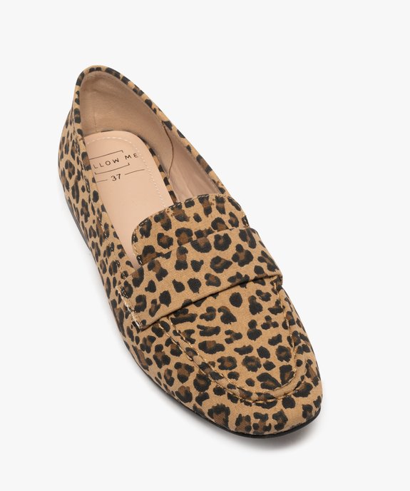 Mocassins en toile à motif léopard femme vue5 - FOLLOW ME - GEMO