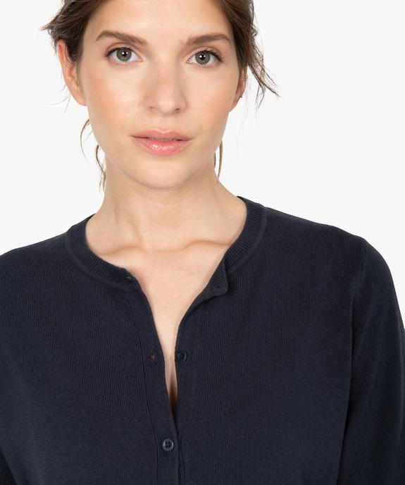 Gilet à col rond en maille fine femme vue2 - GEMO (MAILLE) - GEMO