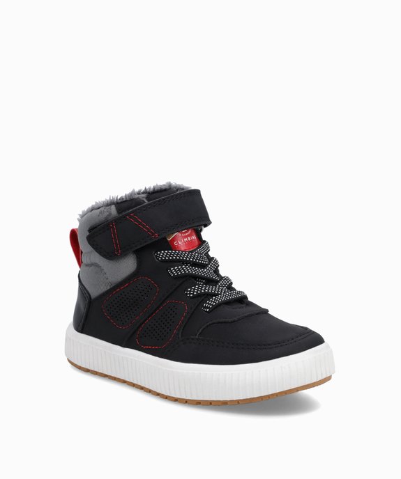 Boots fourrées garçon bicolores style baskets mid-cut vue2 - GEMO 4G GARCON - GEMO