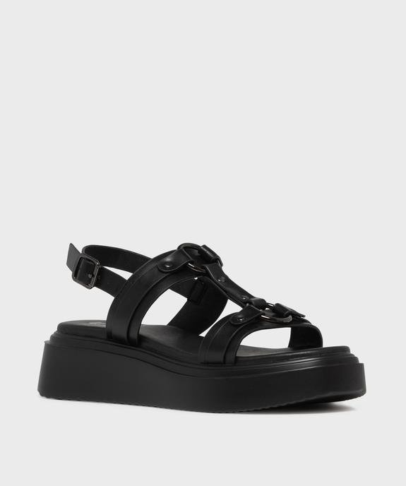 Sandales à brides sur semelle plateforme femme - 5 Miles vue2 - 5 MILES - GEMO