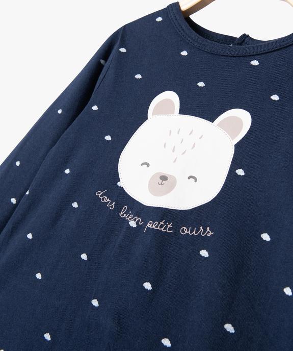 Pyjama dors-bien à motif ourson bébé vue2 - GEMO 4G BEBE - GEMO