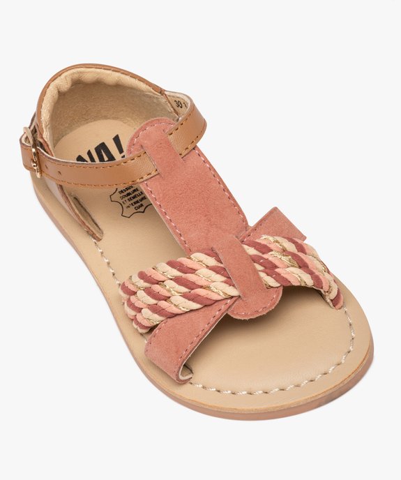 Sandales bébé fille en cuir à brides tressées – NA! vue5 - NA! - GEMO