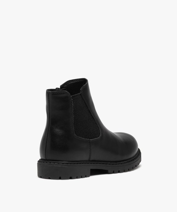 Boots garçon style Chelsea unies à semelle crantée vue4 - GEMO (ENFANT) - GEMO