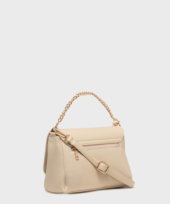 Sac à main grainé à anse en chaîne dorée femme vue2 - BESTINI - GEMO