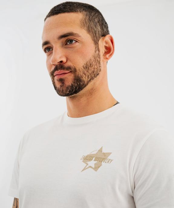 Tee-shirt manches courtes avec motif poitrine homme vue2 - GEMO 4G HOMME - GEMO