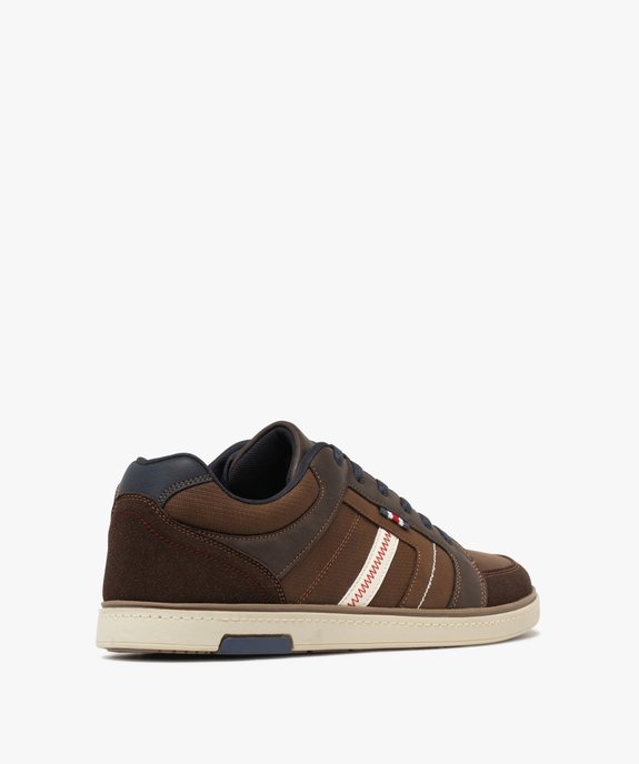 Baskets homme casual à lacets avec détails surpiqués  vue5 - URBAN STEPS - GEMO