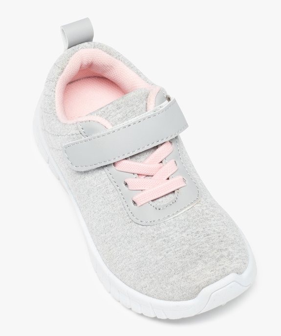 Baskets fille dessus jersey à lacets élastiques et scratch vue5 - GEMO (ENFANT) - GEMO