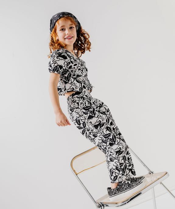 Pantalon imprimé en toile de coton fille vue6 - GEMO (ENFANT) - GEMO