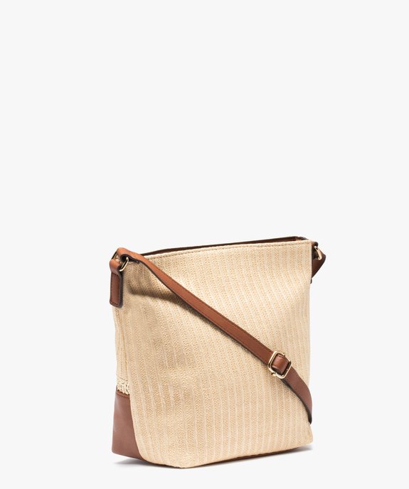 Sac bandoulière femme multimatière à paillettes vue2 - GEMO (ACCESS) - GEMO