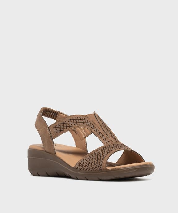 Sandales confort à talon compensé femme - G'flex vue2 - G'FLEX - GEMO