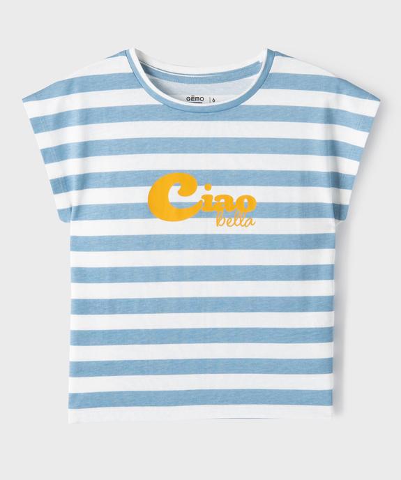Tee-shirt imprimé à manches ultra courtes fille vue1 - GEMO 4G FILLE - GEMO