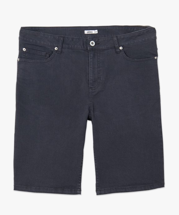 Bermuda homme en coton extensible aspect jean vue4 - GEMO (HOMME) - GEMO