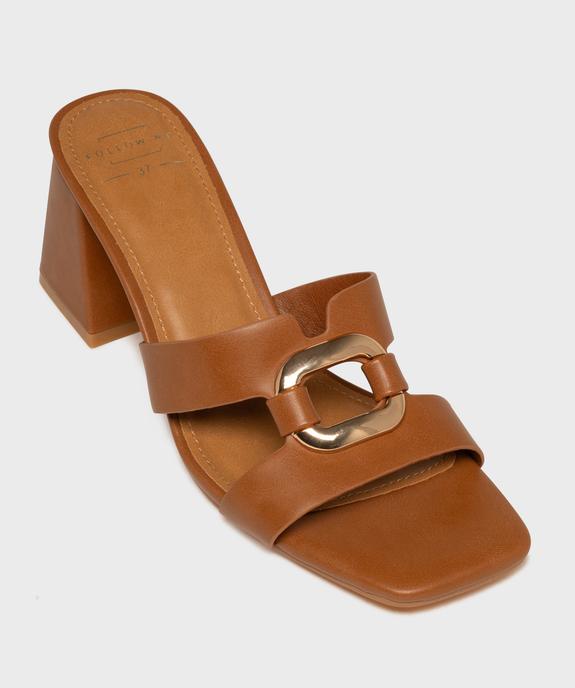 Mules à talon trapèze et bride bijou femme - Follow Me vue5 - FOLLOW ME - GEMO