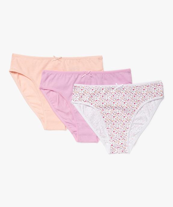 Culottes assorties en coton biologique extensible fille (lot de 3) vue1 - GEMO 4G FILLE - GEMO
