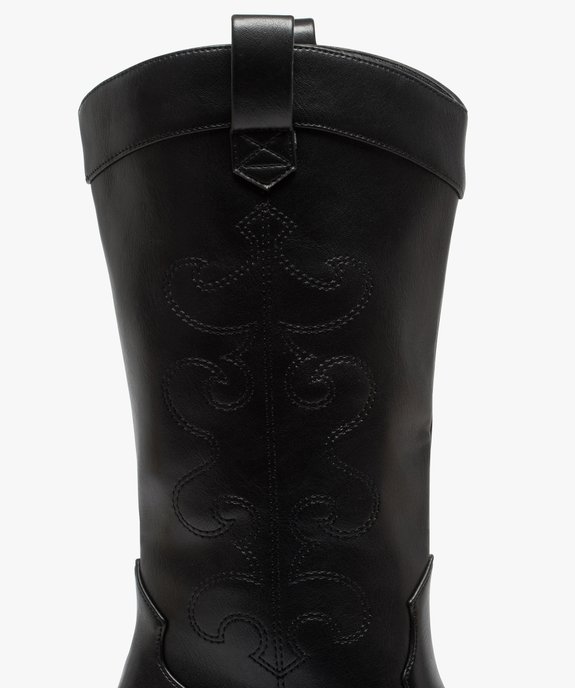 Bottes femme esprit santiags avec tige brodée vue6 - GEMO (CASUAL) - GEMO