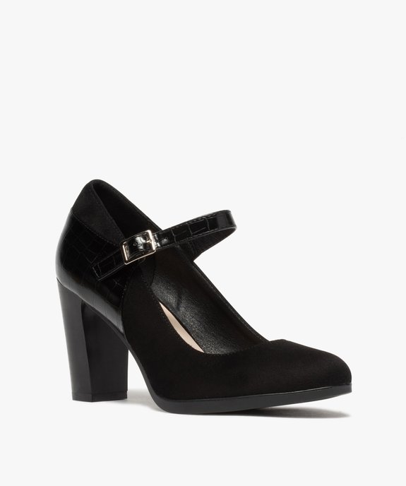 Escarpins femme à talon unis et fine bride  vue2 - GEMO(URBAIN) - GEMO