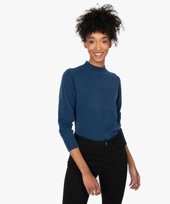 Pull femme col montant coloris uni vue1 - GEMO (MAILLE) - GEMO