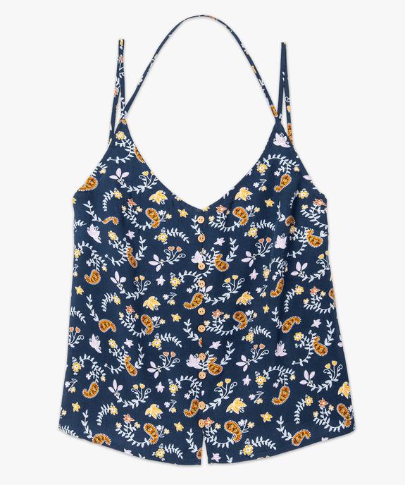 Top femme en maille fluide à bretelles et motifs fleuris  vue4 - FOLLOW ME - GEMO