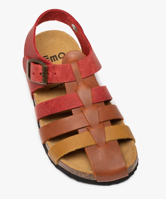 Sandales garçon à brides en cuir colorées et bout fermé vue5 - GEMO (ENFANT) - GEMO