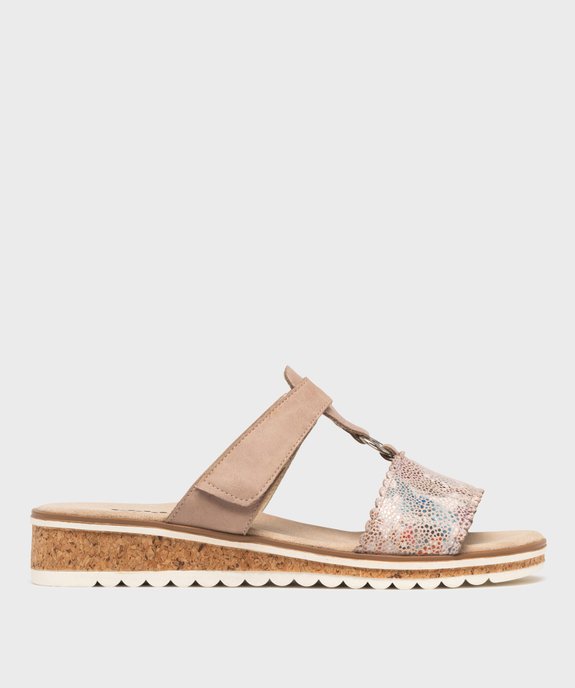 Mules confort à talon compensé et bride scratch femme vue1 - SOFTRELAX - GEMO