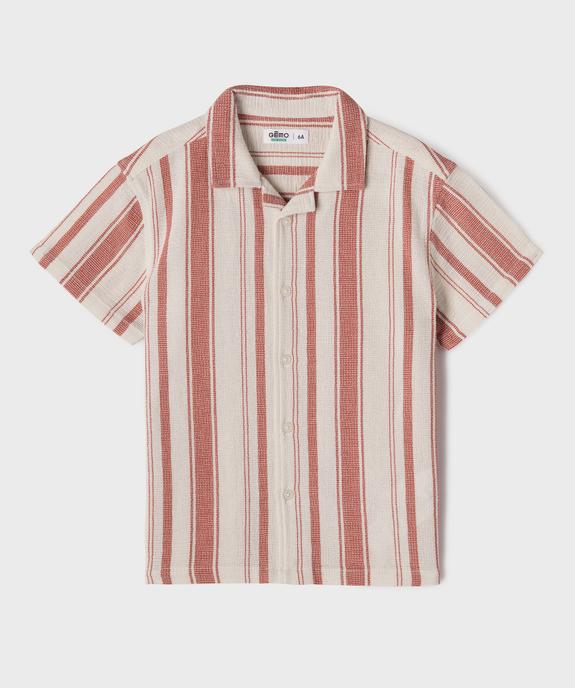 Chemise manches courtes à rayures garçon vue2 - GEMO 4G GARCON - GEMO