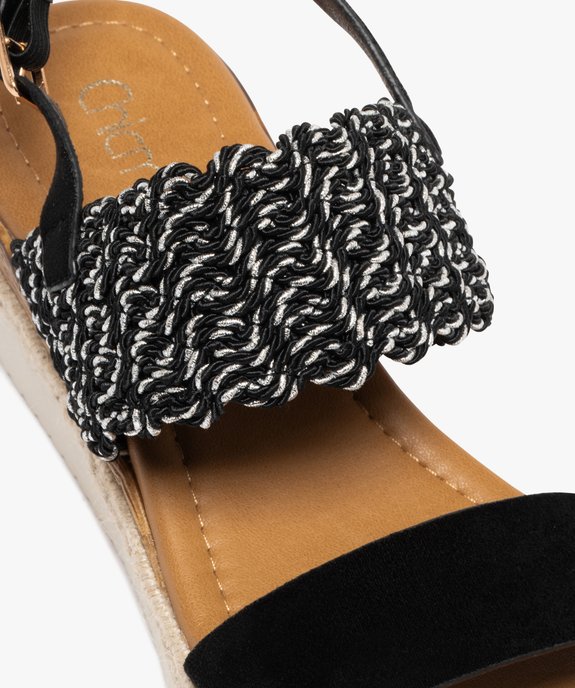 Sandales femme à talon compensé avec bride large ondulée fantaisie vue6 - SANS MARQUE - GEMO