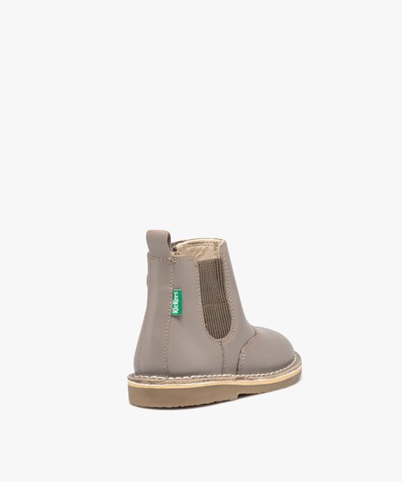 Boots bébé fille en cuir uni style Chelsea - Kickers  vue4 - KICKERS - GEMO