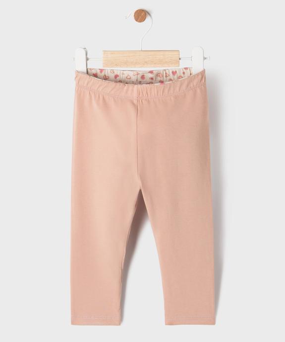 Legging réversible uni et imprimé bébé fille vue4 - GEMO 4G BEBE - GEMO