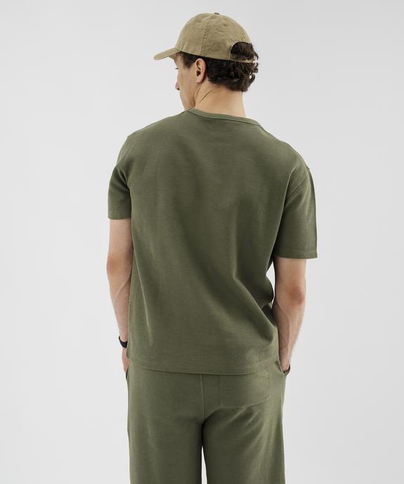 Tee-shirt manches courtes en maille fantaisie homme vue3 - GEMO 4G HOMME - GEMO