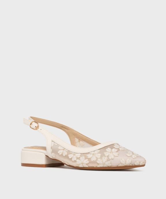 Escarpins à petit talon, bout pointu et arrière ouvert femme vue2 - FOLLOW ME - GEMO