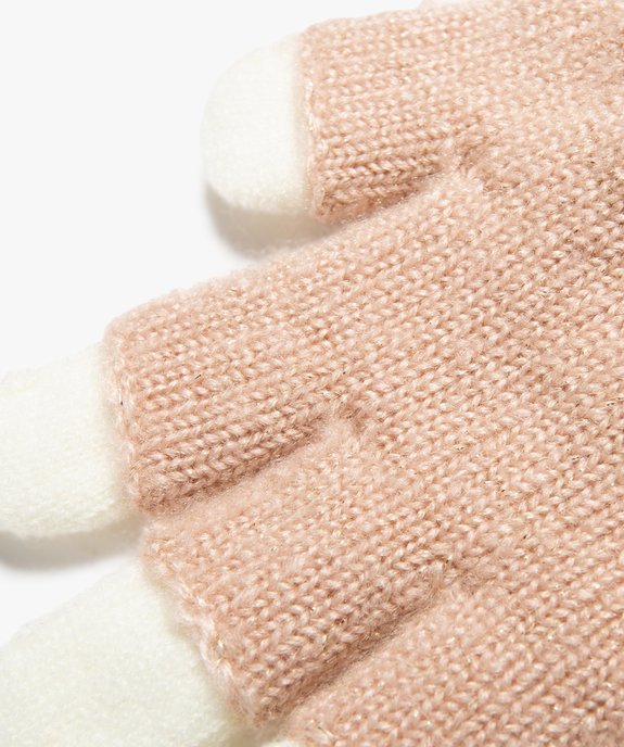 Gants fille 2-en-1 avec mitaines pailletées vue2 - GEMO (ENFANT) - GEMO