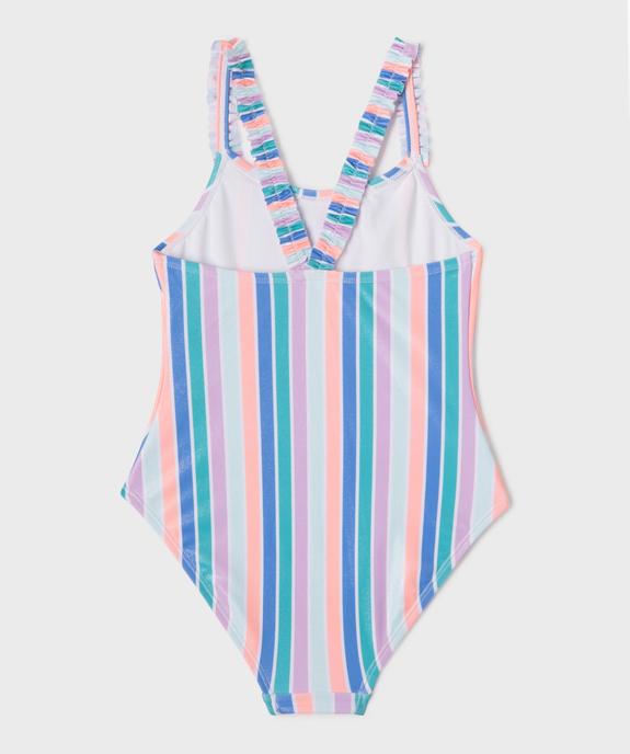 Maillot de bain 1 pièce dos nageur à rayures et paillettes fille vue3 - GEMO (ENFANT) - GEMO