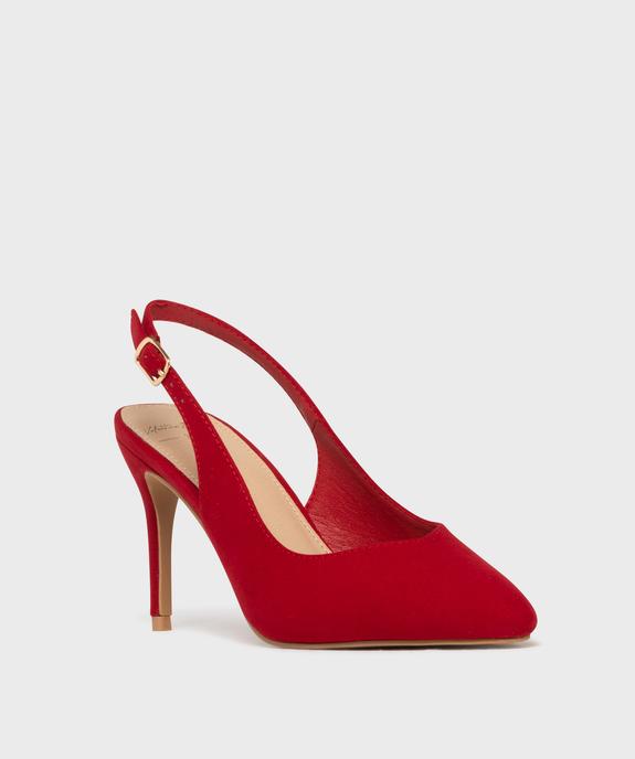 Escarpins slingbacks en suédine à talon aiguille et bout pointu femme - Valentina Baldano vue2 - VALENTINA BALDA - GEMO