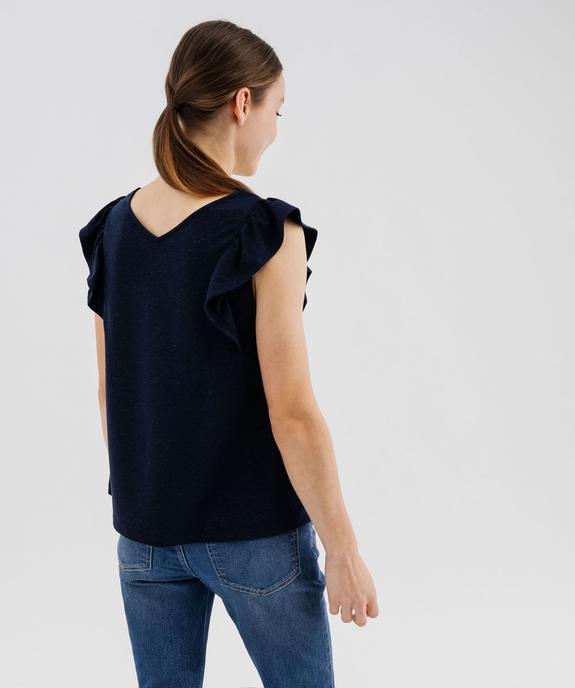 Tee-shirt sans manches pailleté et volanté femme vue3 - GEMO(FEMME PAP) - GEMO