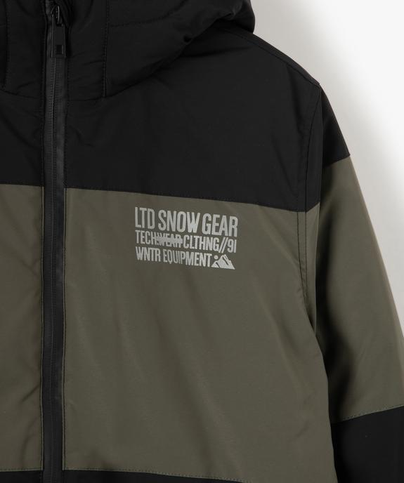 Blouson garçon déperlant avec capuche et doublure polaire vue3 - GEMO (ENFANT) - GEMO