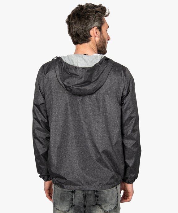 Blouson homme coupe-vent à capuche doublé jersey vue3 - GEMO (HOMME) - GEMO