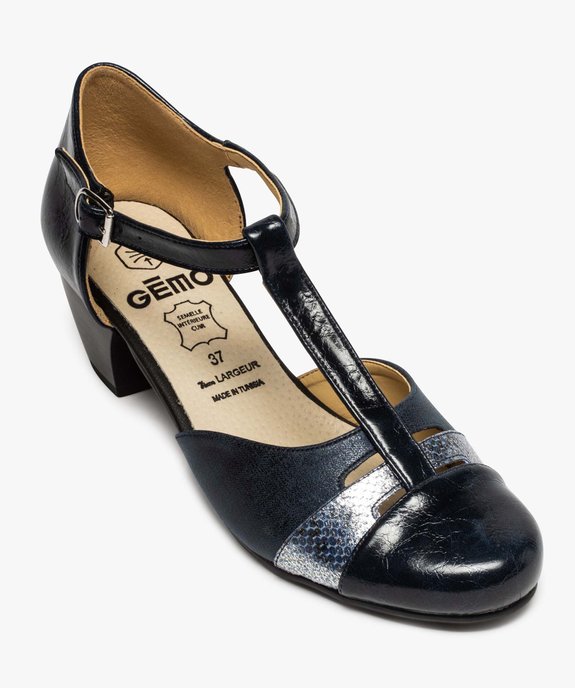 Escarpins femme confort salomés pailletées à talon vue5 - GEMO (CONFORT) - GEMO