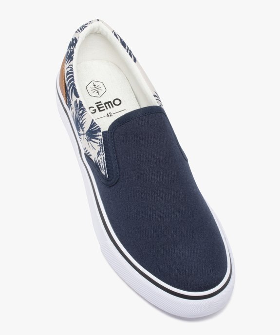 Baskets homme en toile style slippers avec arrière à motifs vue5 - GEMO 4G HOMME - GEMO