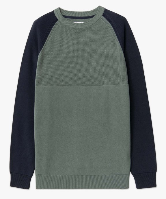 Pull homme bicolore à maille fantaisie vue4 - GEMO (HOMME) - GEMO