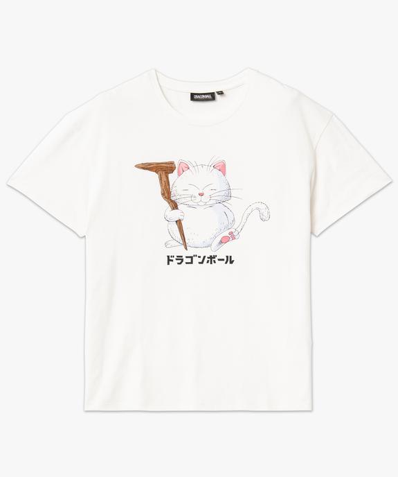 Tee-shirt femme coupe oversize avec motif chat - Dragon Ball vue4 - DRAGON BALL Z - GEMO