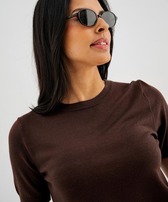 Pull manches courtes en viscose femme vue3 - GEMO 4G FEMME - GEMO