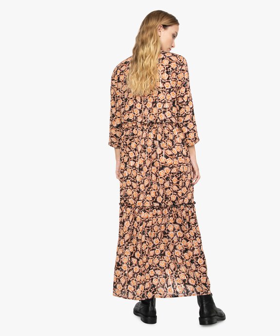 Robe femme longue et fluide imprimé floral vue3 - GEMO(FEMME PAP) - GEMO